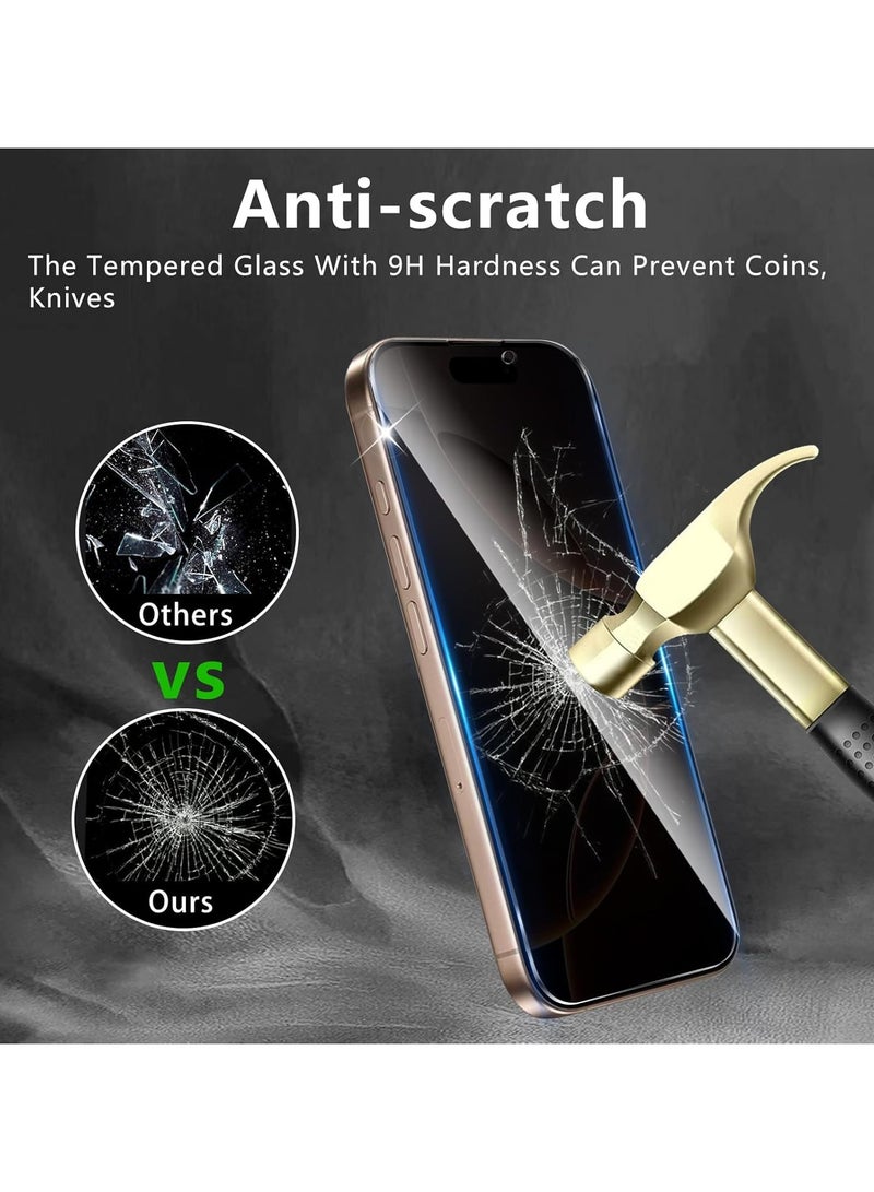 3 Pack iPhone 17 Pro Max Privacy Screen Protector,Support Fingerprint Unlock Screen Protector for iPhone 17 Pro Max ,High hardness Tempered Glass Film,Anti-Scratch Case Friendly - Image 4