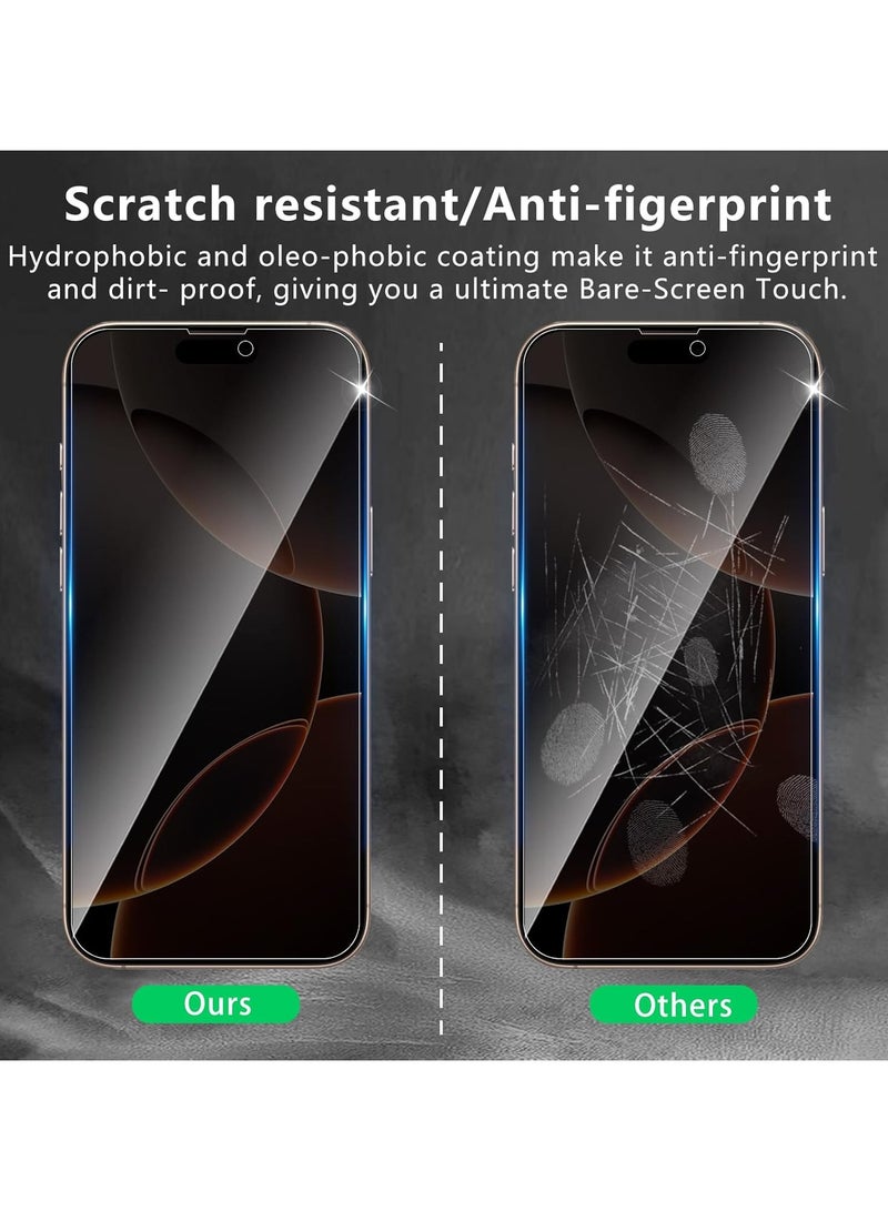 3 Pack iPhone 17 Pro Max Privacy Screen Protector,Support Fingerprint Unlock Screen Protector for iPhone 17 Pro Max ,High hardness Tempered Glass Film,Anti-Scratch Case Friendly - Image 5