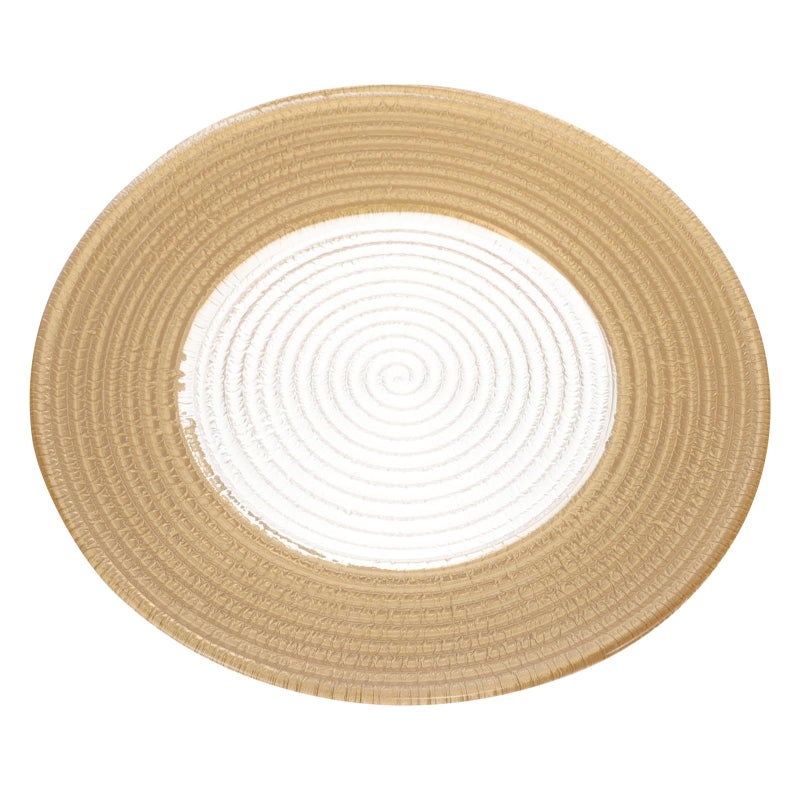 Gold Rim Glass Salad Plate 21cm Vintage European Style Cold Dish Serving Tray for Dessert Steak Breakfast Snacks - Image 2