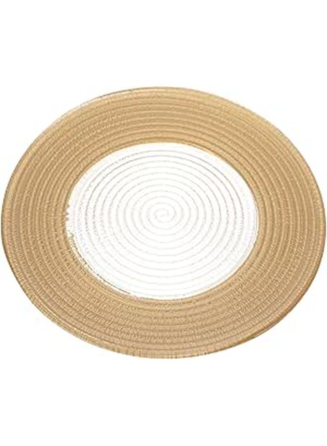 Gold Rim Glass Salad Plate 21cm Vintage European Style Cold Dish Serving Tray for Dessert Steak Breakfast Snacks - Image 1