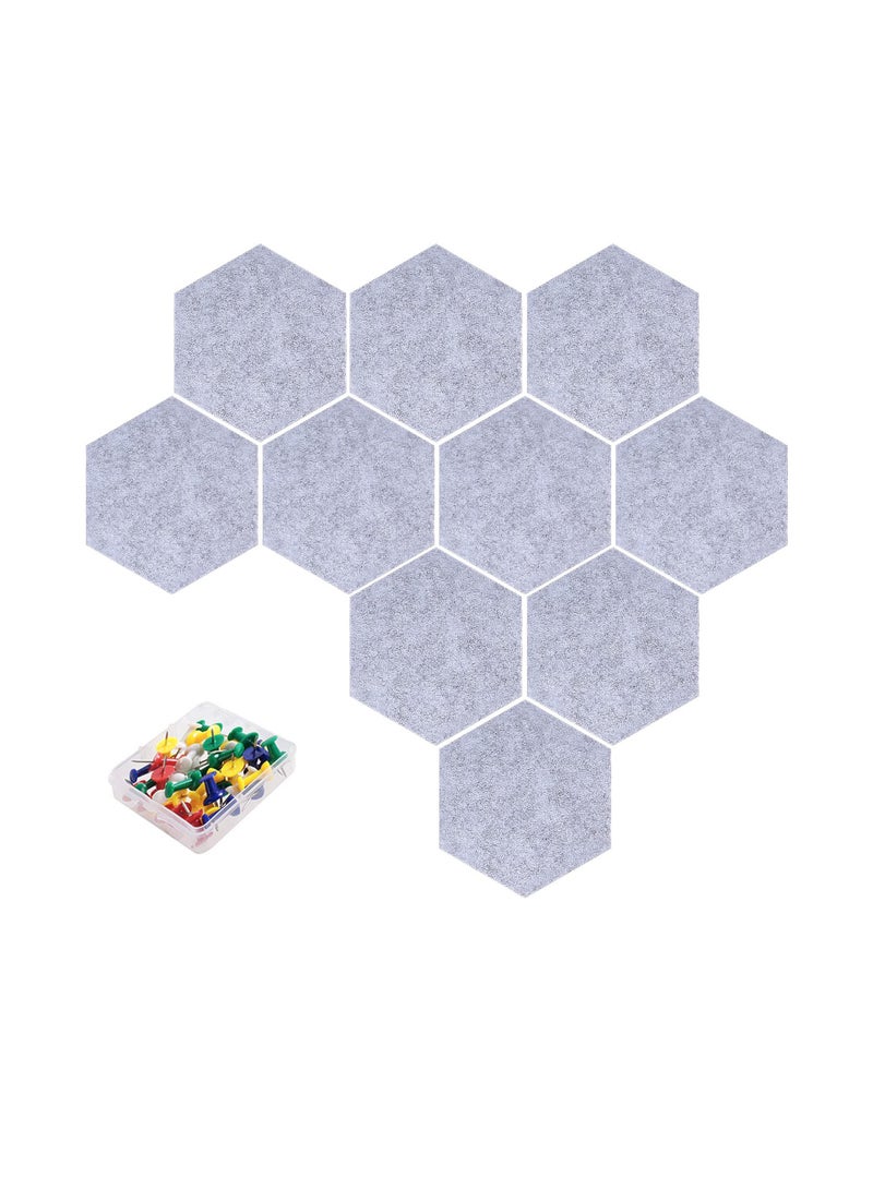 Hexagon Cork Board Tiles - Felt Wall Decor Panels, Kids Bulletin Board, Photo Tiles, Magazine Boards, Pinboards for Wall Decoration, Office Organization, Bedroom Wall Art - Image 1