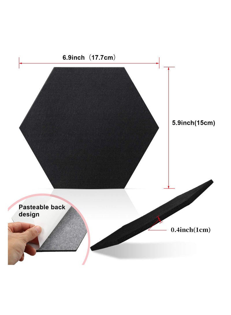 Hexagon Cork Board Tiles - Felt Wall Decor Panels, Kids Bulletin Board, Photo Tiles, Magazine Boards, Pinboards for Wall Decoration, Office Organization, Bedroom Wall Art - Image 3