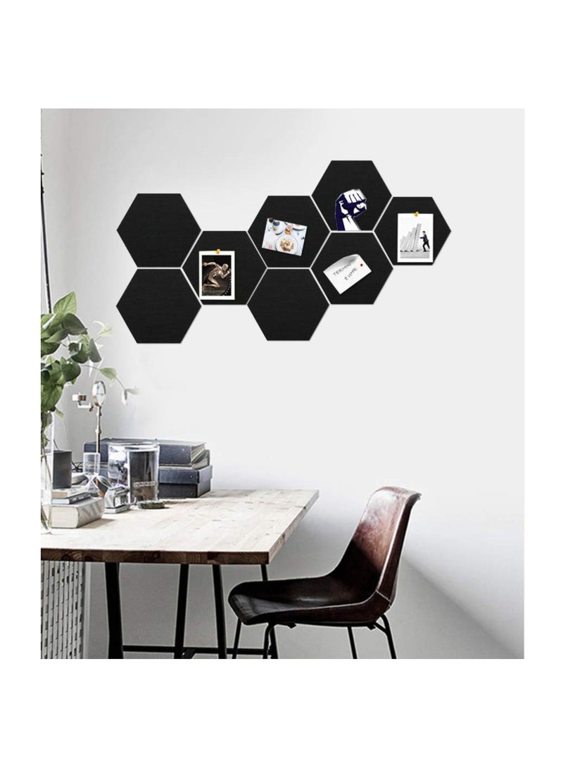 Hexagon Cork Board Tiles - Felt Wall Decor Panels, Kids Bulletin Board, Photo Tiles, Magazine Boards, Pinboards for Wall Decoration, Office Organization, Bedroom Wall Art - Image 4