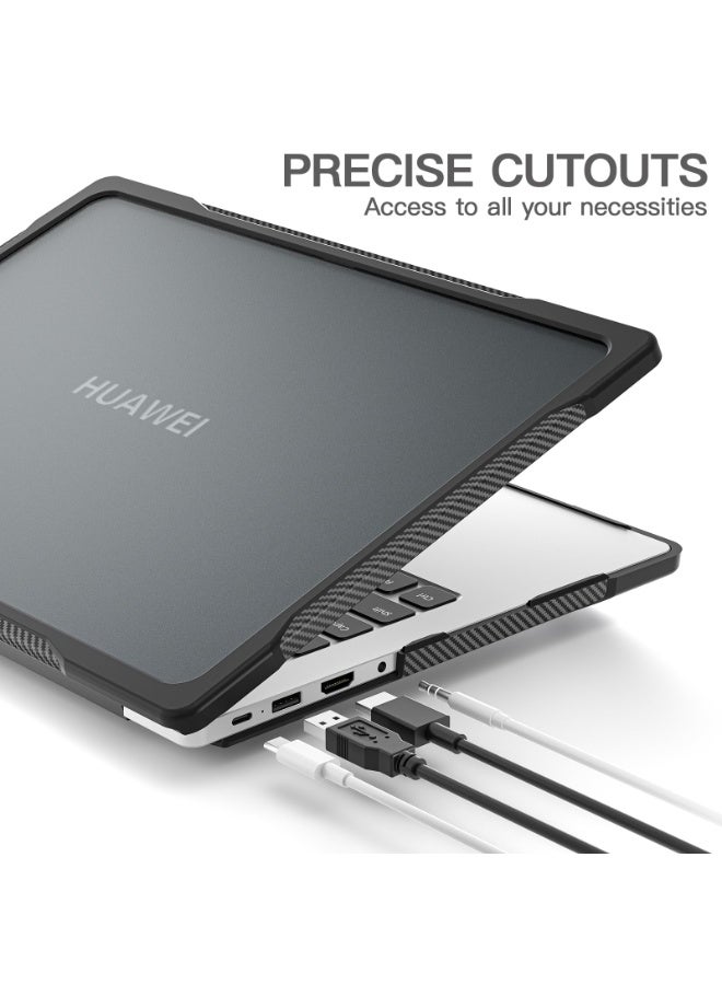 Case Compatible with Huawei MateBook D14 Heavy Duty Rugged Full Shockproof Case,Dual Layer Laptop Transparent Hard Shell Case with TPU Frame - Image 5