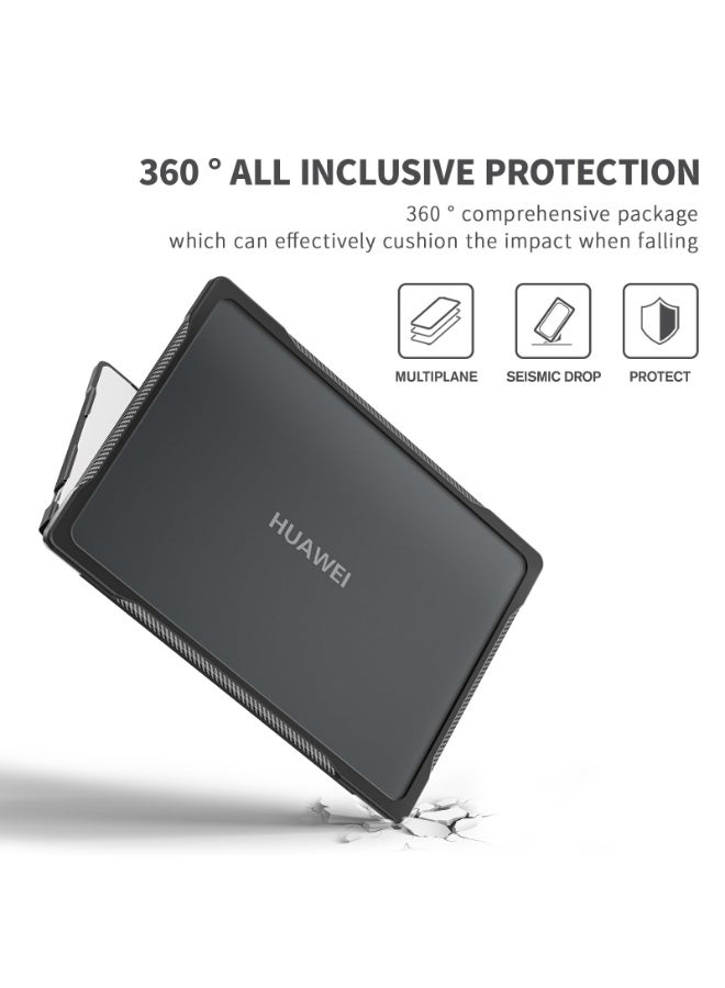 Case Compatible with Huawei MateBook D14 Heavy Duty Rugged Full Shockproof Case,Dual Layer Laptop Transparent Hard Shell Case with TPU Frame - Image 4