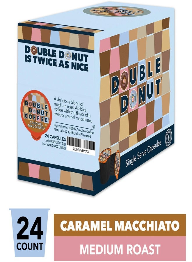 Double Donut Coffee Medium Roast Caramel Macchiato Coffee Pods, 24 Count for Keurig K-Cup Machines - Image 2