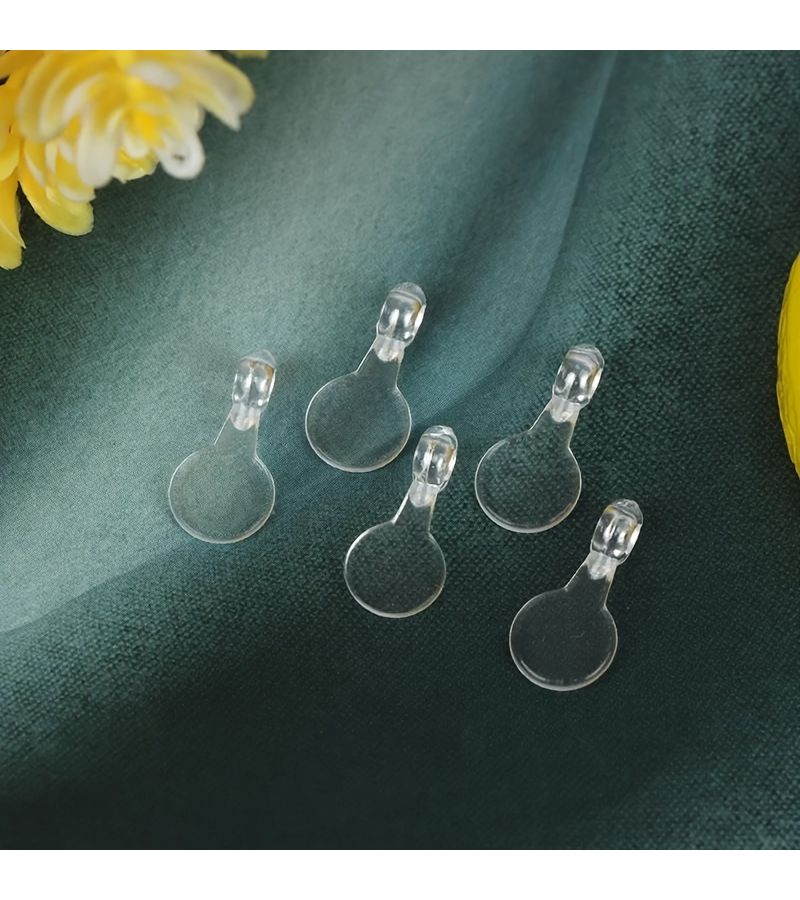 100 Acrylic Adhesive Pendant Hooks Transparent Flat Round Convex for DIY Jewelry Handicrafts - Image 4