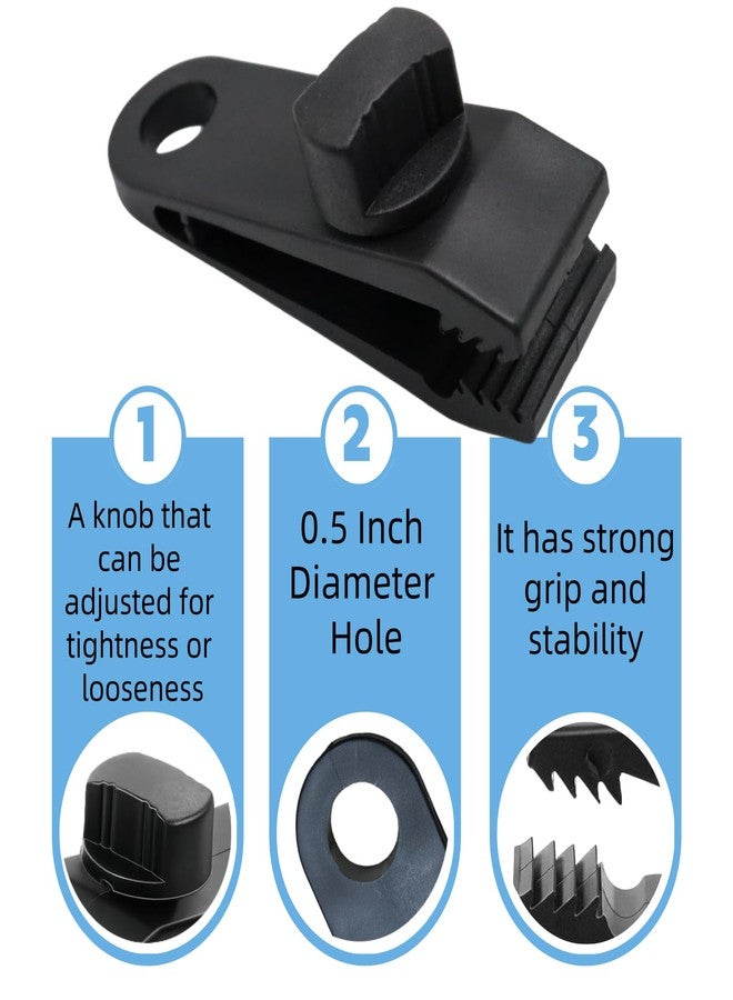 Bullplus Heavy Duty Tarp Clips with Adjustable Screw Lock Grip, Bungee Cords & Non-Rust Metal Tent Stakes - Large Camping Stakes (24 Pcs) for Tarps, Pool Covers, Awnings, Outdoor Camping & More - Image 3