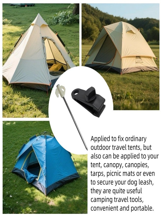 Bullplus Heavy Duty Tarp Clips with Adjustable Screw Lock Grip, Bungee Cords & Non-Rust Metal Tent Stakes - Large Camping Stakes (24 Pcs) for Tarps, Pool Covers, Awnings, Outdoor Camping & More - Image 5