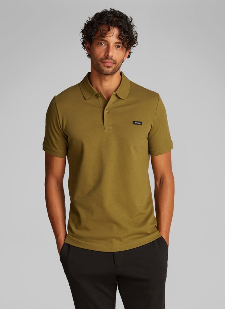 CALVIN KLEIN Slim Stretch Pique Polo  - Image 1