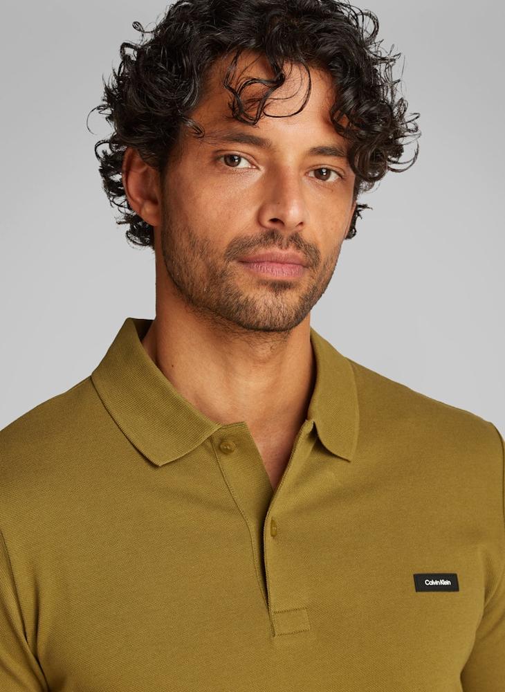 CALVIN KLEIN Slim Stretch Pique Polo  - Image 3