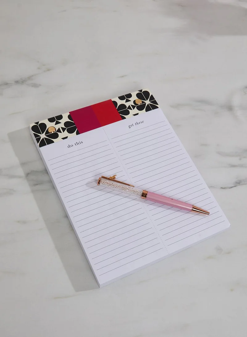 Kate Spade Split Notepad, Black Spade Flower
