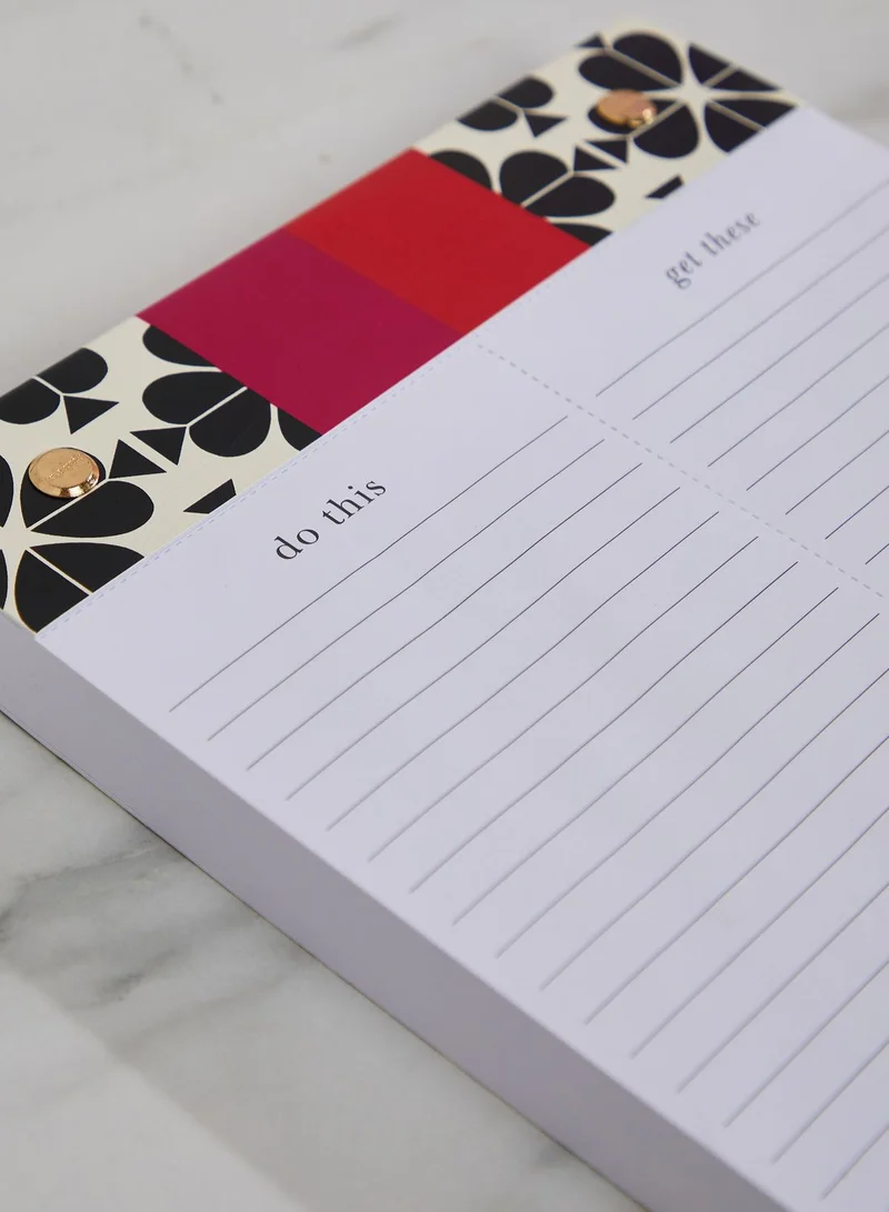 Kate Spade Split Notepad, Black Spade Flower