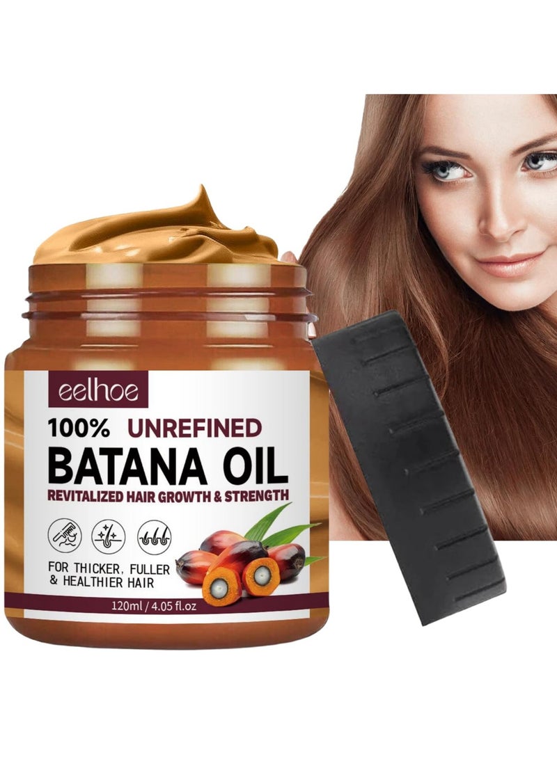 EELHOE Batana Oil for Revitalized Hair Growth & Strength 100% Unrefined Thickens Fuller Healthier Hair, Organic Hair Treatment 120ml/4.05fl.oz - Image 1