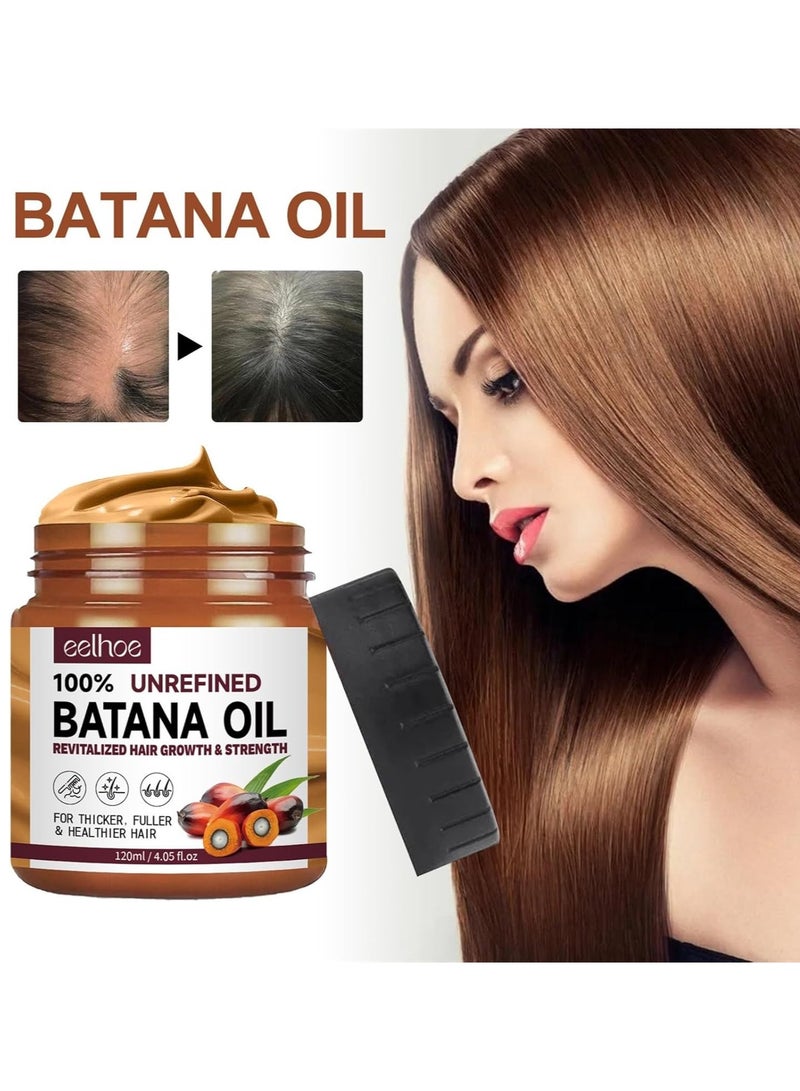 EELHOE Batana Oil for Revitalized Hair Growth & Strength 100% Unrefined Thickens Fuller Healthier Hair, Organic Hair Treatment 120ml/4.05fl.oz - Image 2
