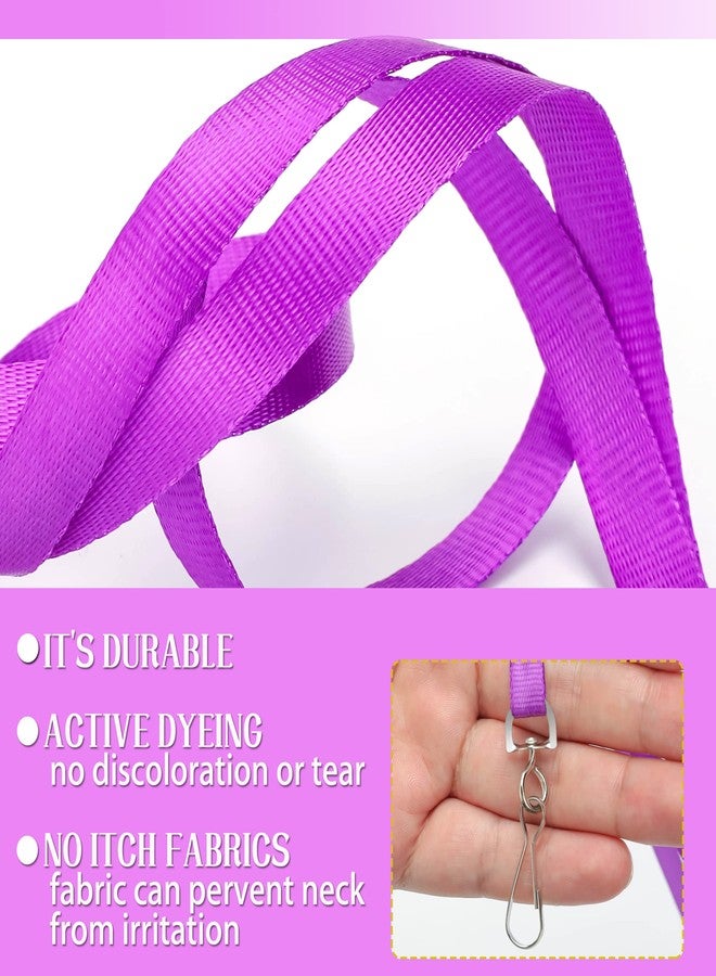LOCONHA 50 Pack Purple lanyards Lanyards for Id Badges Lanyards Safety Badge Lanyard 18" with Swivel Hook (50, Purple) - Image 4