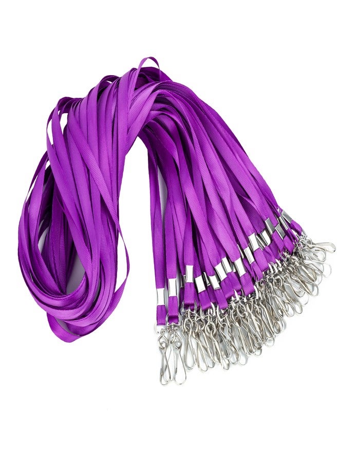 LOCONHA 50 Pack Purple lanyards Lanyards for Id Badges Lanyards Safety Badge Lanyard 18" with Swivel Hook (50, Purple) - Image 1