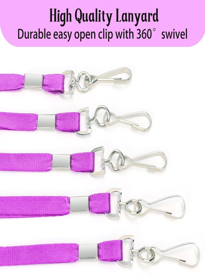 LOCONHA 50 Pack Purple lanyards Lanyards for Id Badges Lanyards Safety Badge Lanyard 18" with Swivel Hook (50, Purple) - Image 3