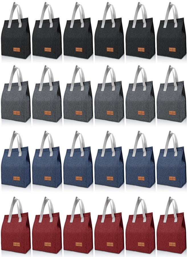 VZZNN 24 Pack Lunch Bags Bulk,Insulated Reusable Lunch Bags with Aluminum for Women Men,Leakproof Tote Large Lunch Box for Office,Work,Beach or Travel,Multicolor - Image 1