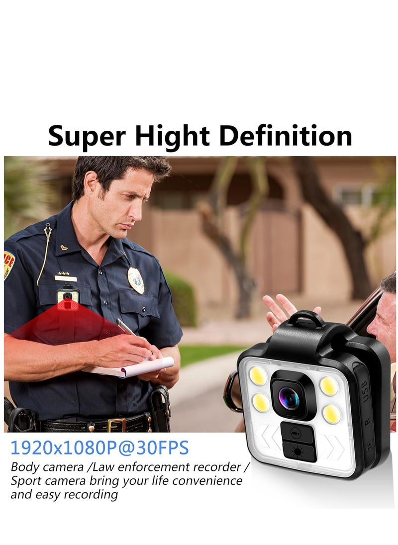 SYOSI - Mini Body Camera, 1080P Portable Video Camera Outdoor Sports Wireless Wearable Camera, 3 Led Modes Flashlight HeadLamp Waterproof Body Worn Camera with Time Stamps for Riding, Running - Image 1