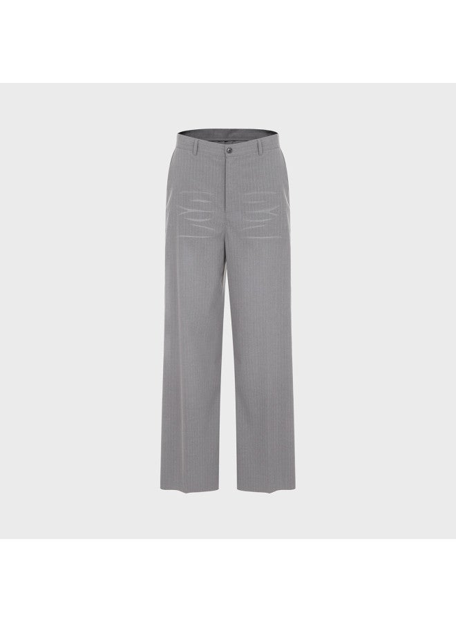 Zara men's Classic Striped Pleated Print Casual Versatile Loose Soft Comfortable Pants - Image 2