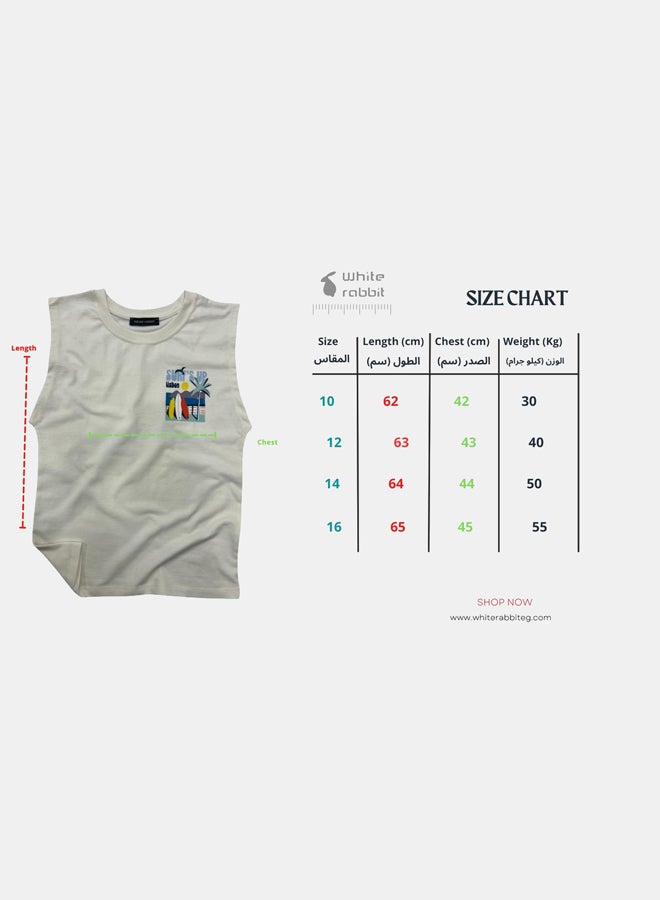WHITE RABBIT Printed Cut T-Shirt Kids – Off White - Image 5