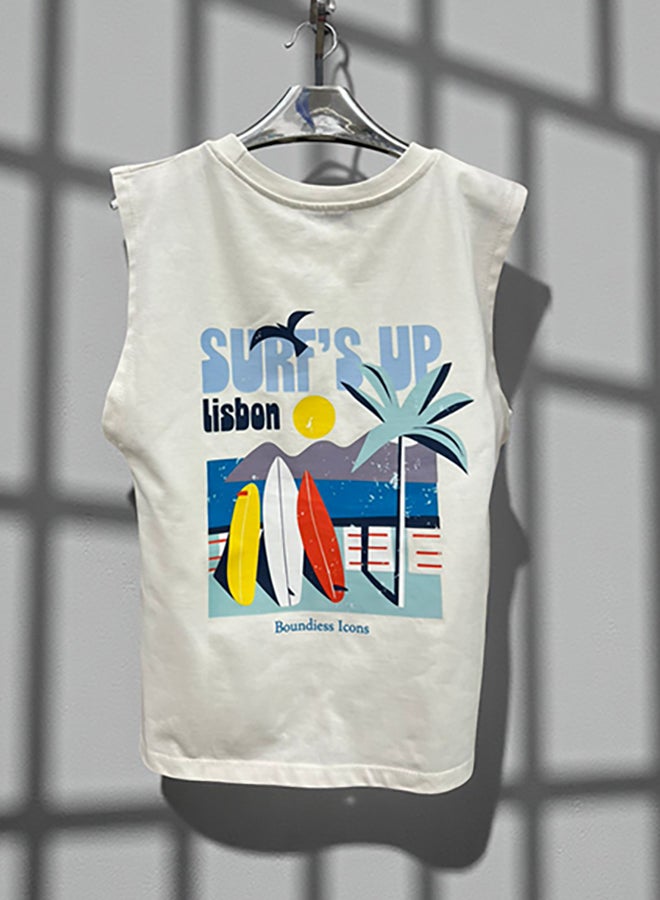 WHITE RABBIT Printed Cut T-Shirt Kids – Off White - Image 4