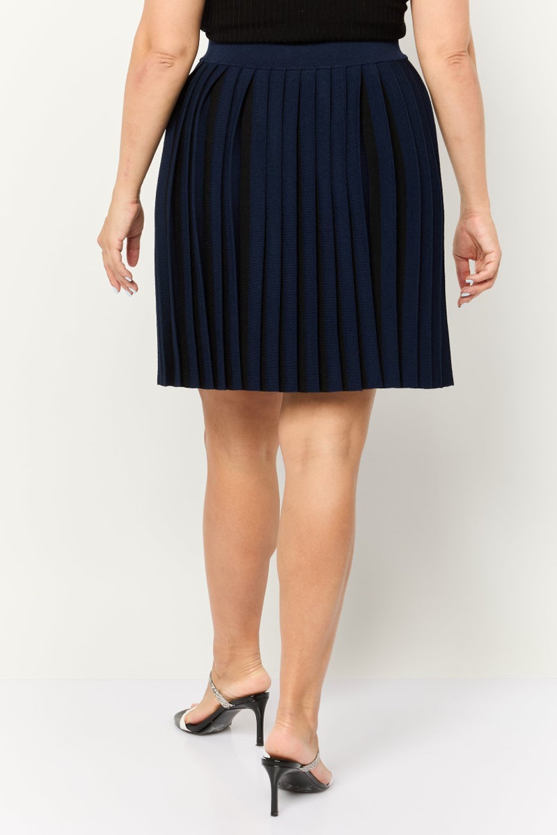 ESPRIT Women Pleated Mini Skirt, Navy - Image 2