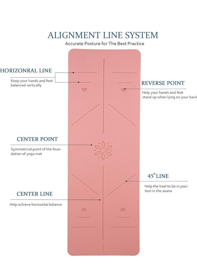 Taimi 6mm Yoga Mat High-resistance for Shock-absorbing, and Knee-supporting Made of High-quality Materials - Lightweight Yoga Mat With a Modern, Stylish Design and a Bag for Easy Portability - Non-slip, Lightweight Training Mat for Yoga, Pilates, Fitness, and Home Exercises - 183x61cm - Image 3