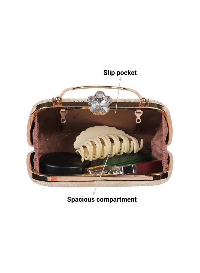 Mochi Women's Gold Fashionable Faux Leather Party Clutch (38-138) - Image 5