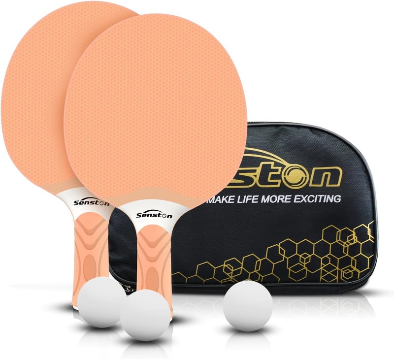 Senston Table Tennis Rackets Set, Professional Table Tennis Racket with 3 Balls, Composite Rubber Ping Pong Paddle Set - Image 1