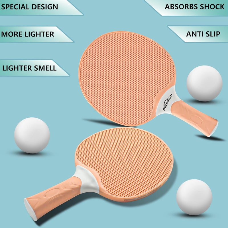 Senston Table Tennis Rackets Set, Professional Table Tennis Racket with 3 Balls, Composite Rubber Ping Pong Paddle Set - Image 5