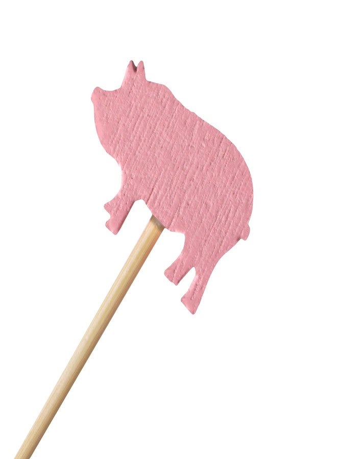 BambooMN 3.9" Pink Pig Fancy Cocktail Appetizers Bamboo Toothpick Picks Stirrer Sticks for Fruit Party, Charcuterie Accessories and Drinks, 100 Pieces - Image 3