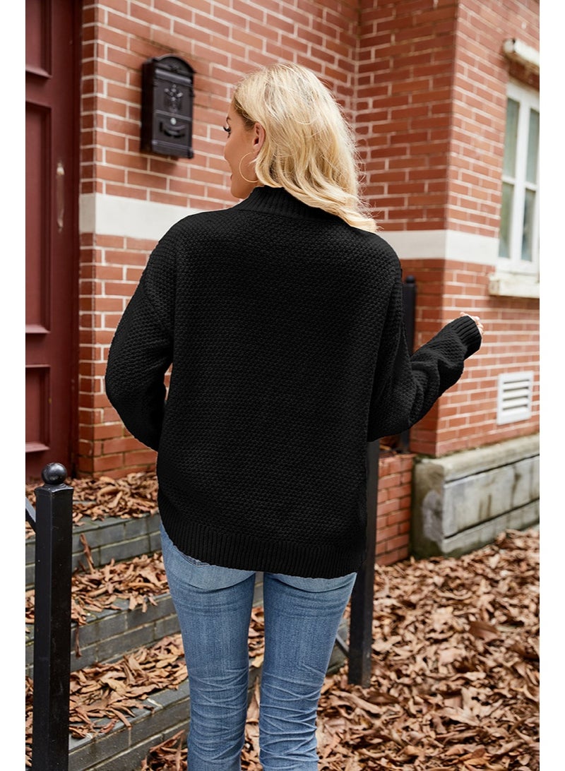 NIBEMINENT Women's Casual Lazy Sweater Autumn Winter Fashion Long Sleeve Pullover Knitted Sweater - Image 2