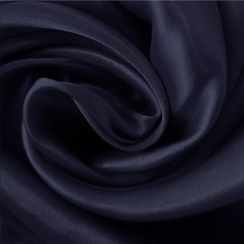 vimate Navy Blue Silk Scarf, 35 Inches Soild Color Navy Satin Silk Scarf for Hair Wrapping for Sleeping (Style 34-Navy) - Image 3