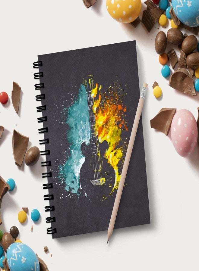 Plan To Gift Guitar music Spiral Wiro Unruled Blank Pages Reuseable Notebook with pen Diary Journal Drawing Book Size-A5(6X9 Inches) (Guitar music) - Image 3