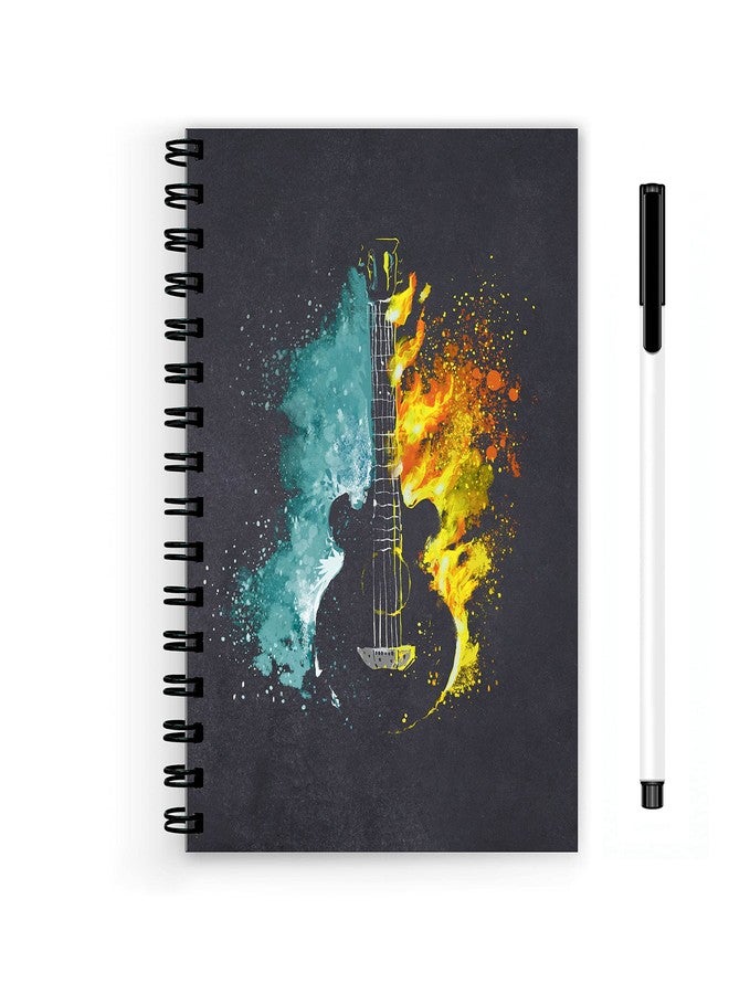 Plan To Gift Guitar music Spiral Wiro Unruled Blank Pages Reuseable Notebook with pen Diary Journal Drawing Book Size-A5(6X9 Inches) (Guitar music) - Image 1
