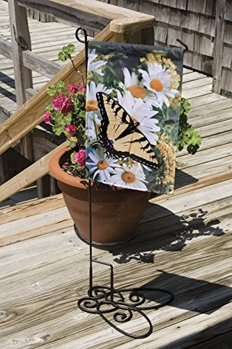Evergreen Flag Black Iron Cemetery Garden Flag Stand - 15”W x 28”H - Image 3