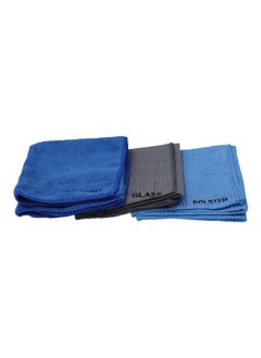 AUTOSMART 3-Piece Microfiber Cloth Blue and Grey 40 x 40 cm FLD-TZ001  - Image 2