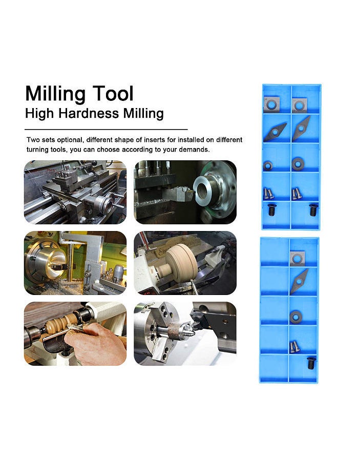 Generic - High Hardness Milling Tool Carbide Insert High Efficiency Accessory Quick Cutting Blades Set with Storge Box - Image 1