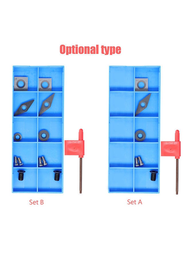 Generic - High Hardness Milling Tool Carbide Insert High Efficiency Accessory Quick Cutting Blades Set with Storge Box - Image 1
