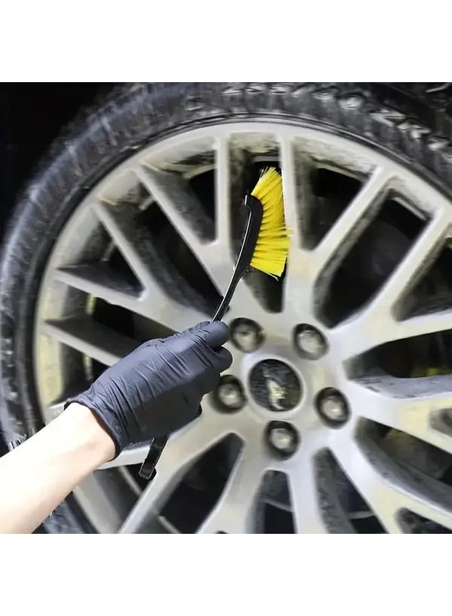 Black Heavy Duty Car Wheel Brush with Scraper for Tire Rim and Carpet Cleaning - Image 5