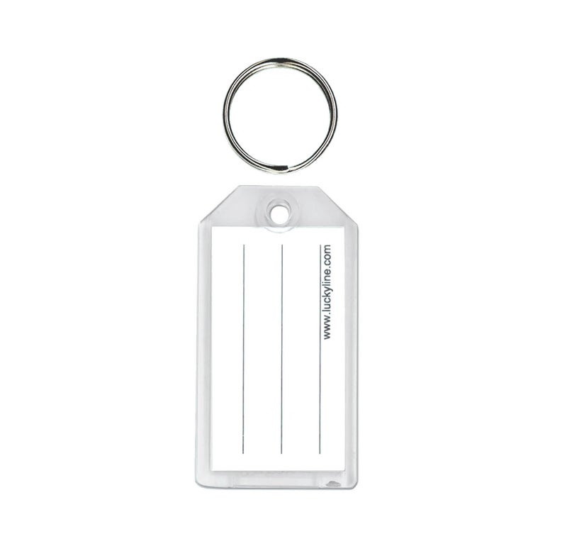 Lucky Line Extra Strength Key Tag with Split Ring, Clear, 100 Per Display Box (20400) - Image 2