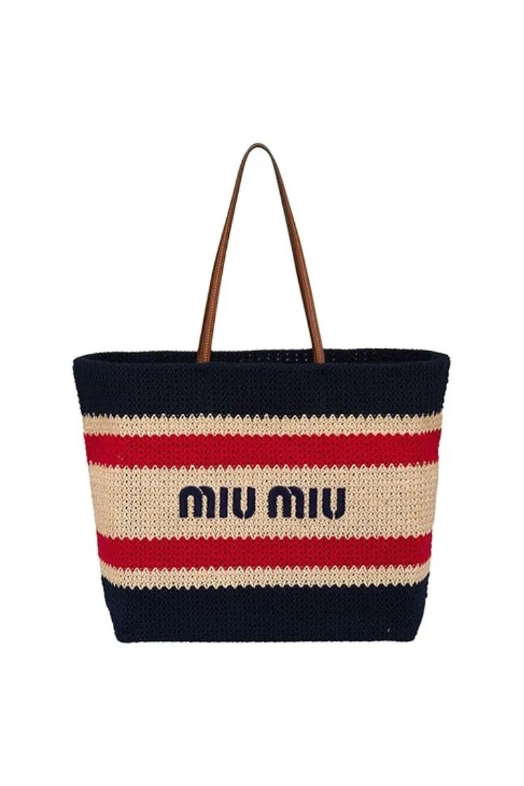 Miu Miu Woven fabric tote bag - Image 1