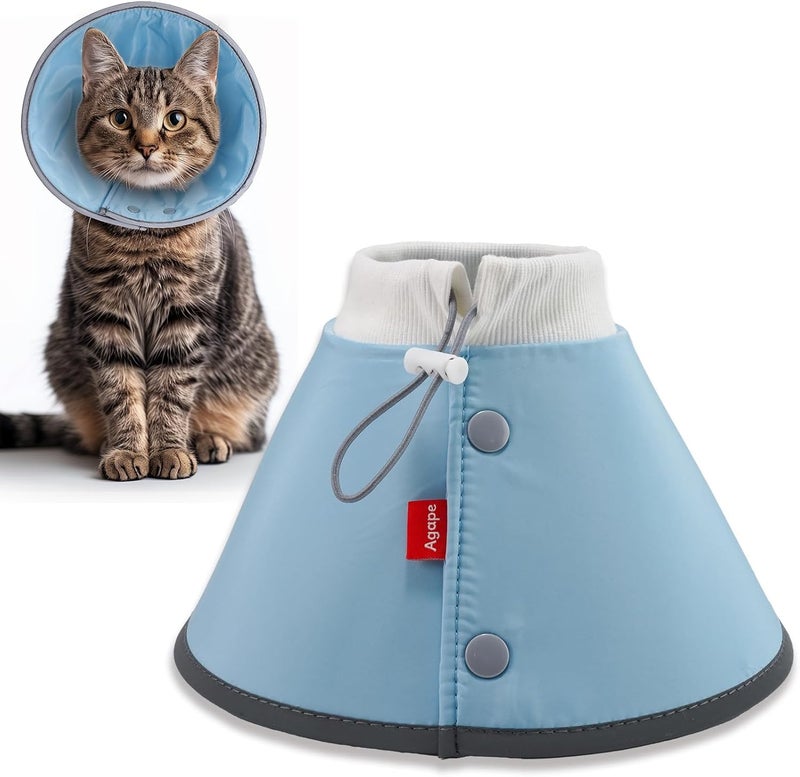 Agape Soft Cone for Cats & Small Dogs, Comfy Pet Cone to Stop Licking, Adjustable Cat E Collar Alternative After Surgery, Protective Elizabethan Collar for Pup & Kitty, Water Repellent Recovery Cone - Image 1