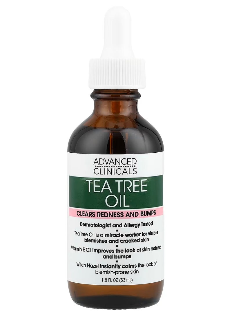 Advanced Clinicals Tea Tree Oil For Skin Acne Patch Vegan Facial Serum Targets Redness Bumps Acne Scars Vegan 100 Organic Pure Tea Tree Oil For Face WVitamin E Witch Hazel 18 Fl Oz - Image 2