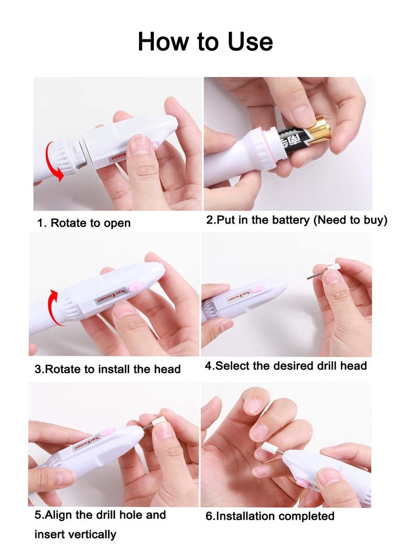 5 in 1 Electric Nail Filer Kit Portable Nail Drill Manicure Set Nail Drill File Grinder Polisher Grooming Kit - Image 2