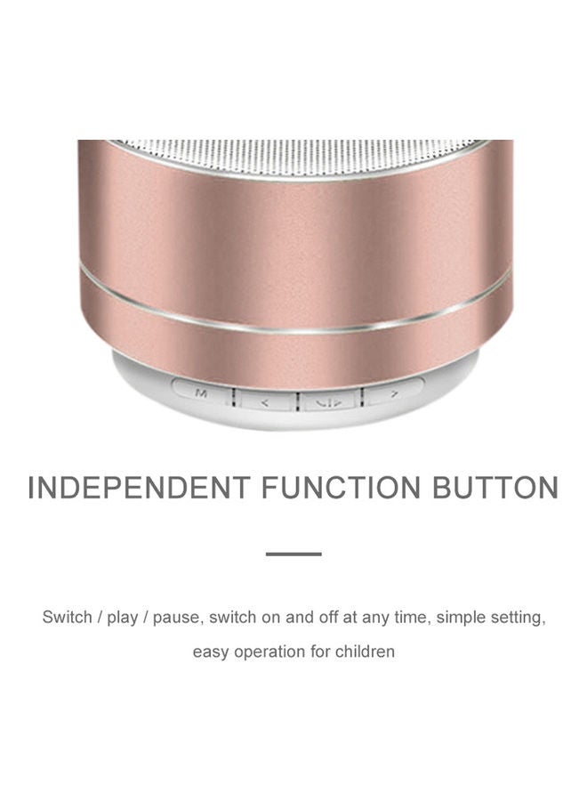 Rechargeable Portable AUX Mini BT Speaker Pluggable headset Music Audio Playing Time,TF Card Slot for Home, Travel Rose Gold - Image 2