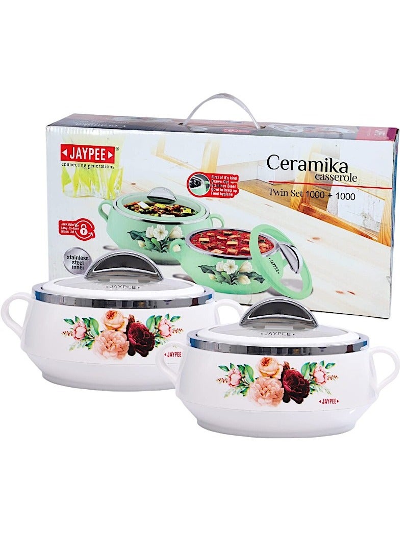 جايبي بلس حافظات طعام ماركة جي بي طقم من قطعتين بمقاس 1000 مل للواحدة لون أبيض - Image 2