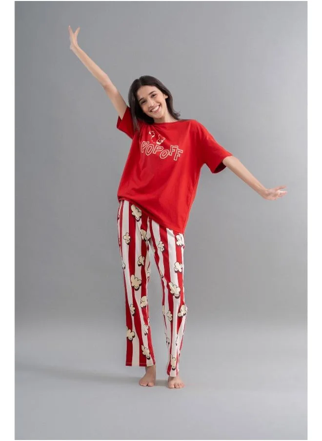 نسيسيرا Movie Night Red Straight Pajama Set